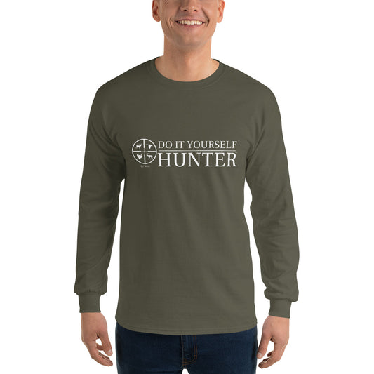 Do It Yourself Hunter White Logo Men’s Long Sleeve Shirt