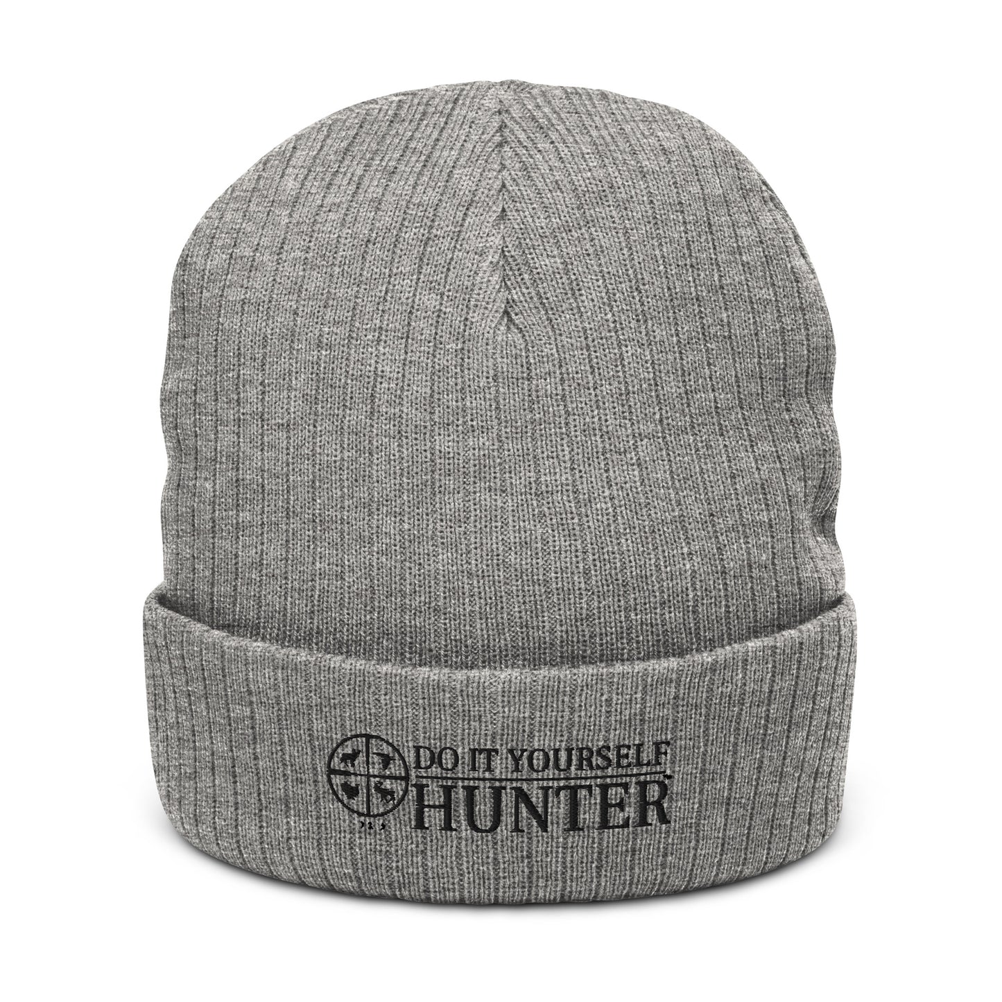 Do it Yourself Hunter Black Logo Ribbed Cuffed Beanie