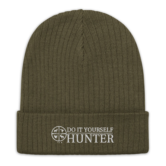 Do it Yourself Hunter White Logo Ribbed Cuffed Beanie