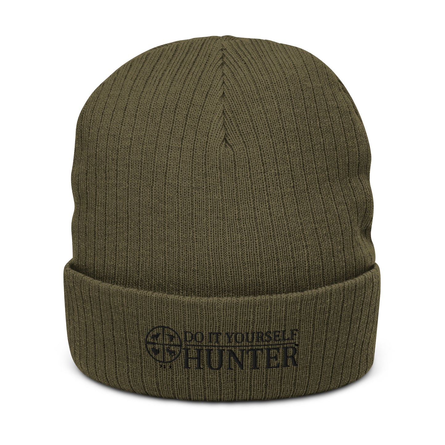 Do it Yourself Hunter Black Logo Ribbed Cuffed Beanie