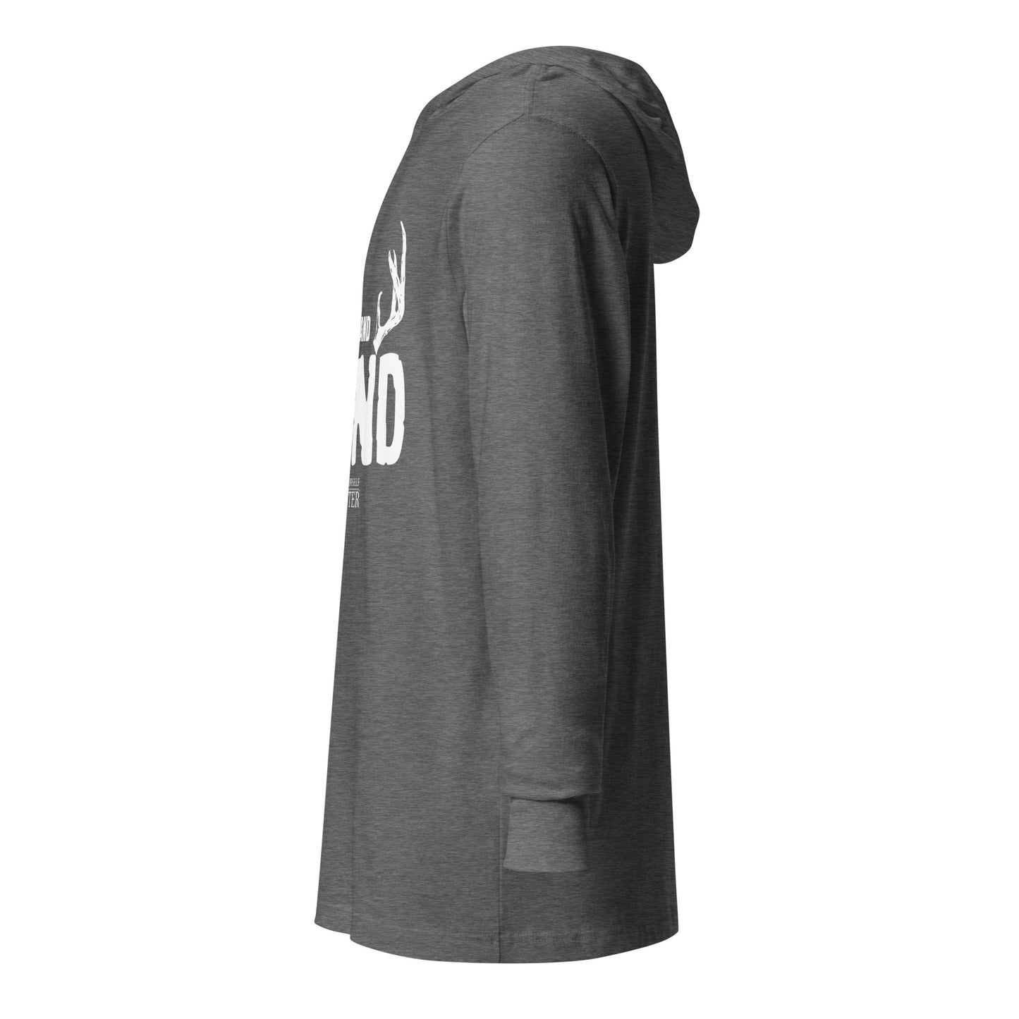 DO IT YOURSELF HUNTER "THE GRIND" Hooded White Logo Long-sleeve Tee