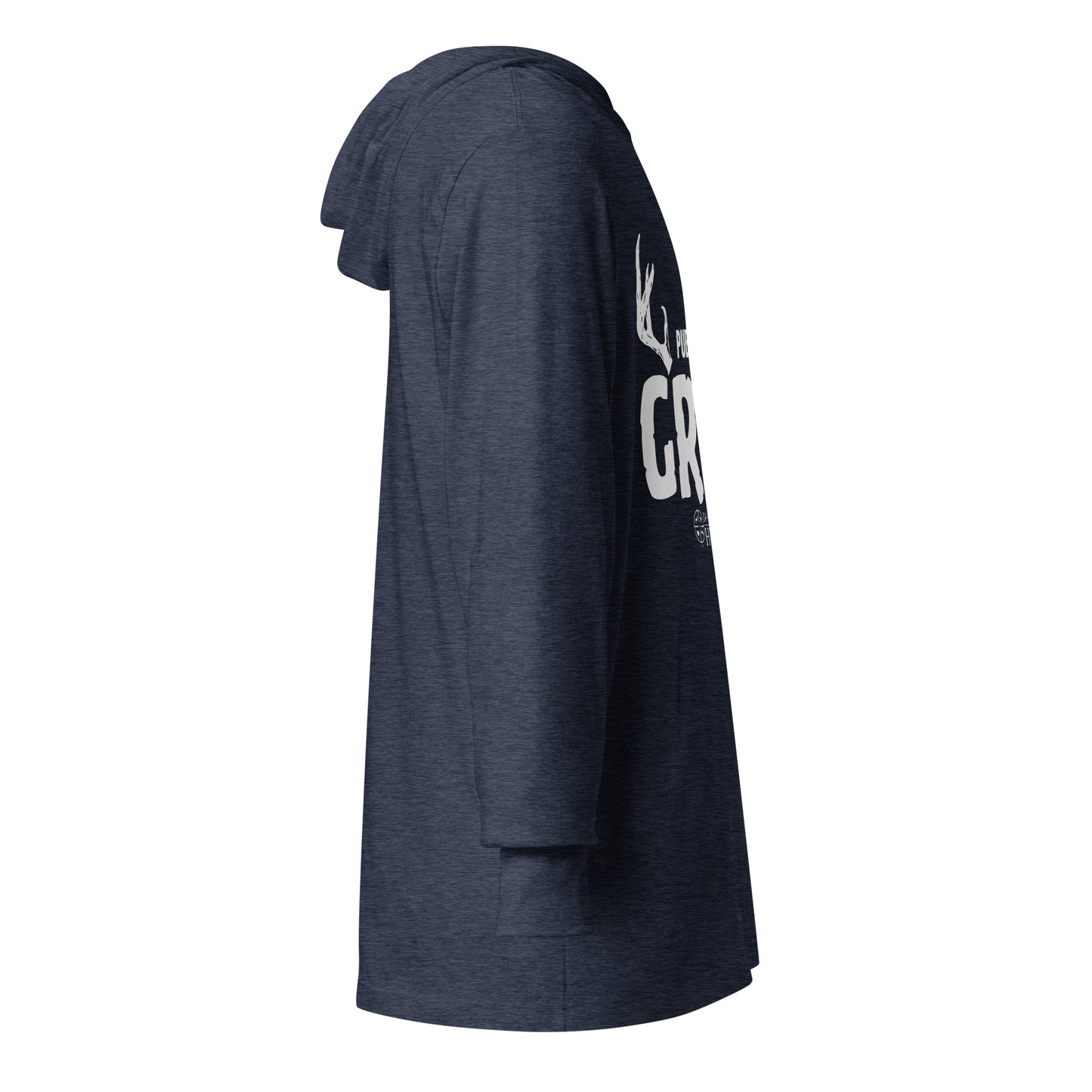 DO IT YOURSELF HUNTER "THE GRIND" Hooded White Logo Long-sleeve Tee